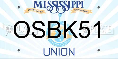 OSBK51 Mississippi License Plate