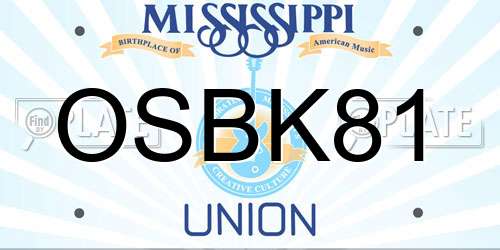 OSBK81 Mississippi License Plate
