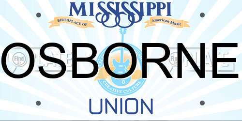 OSBORNE Mississippi License Plate