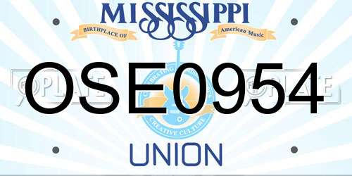 OSE0954 Mississippi License Plate
