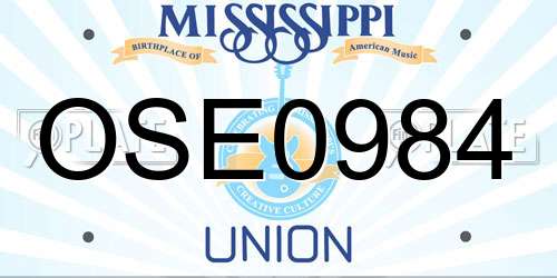 OSE0984 Mississippi License Plate