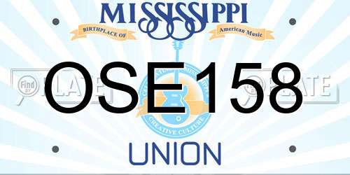 OSE158 Mississippi License Plate