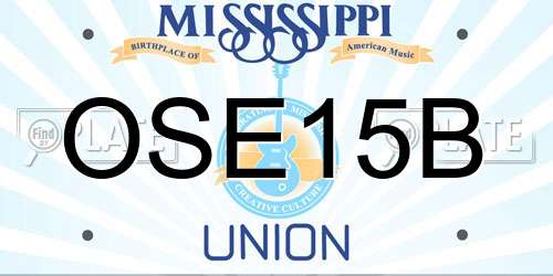 OSE15B Mississippi License Plate