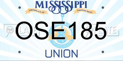 OSE185 Mississippi License Plate
