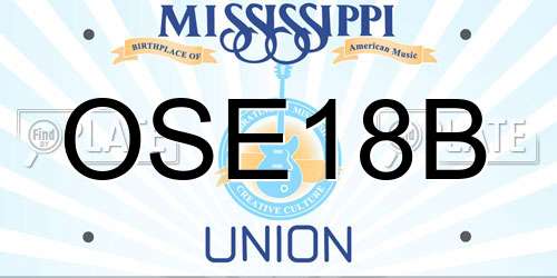 OSE18B Mississippi License Plate