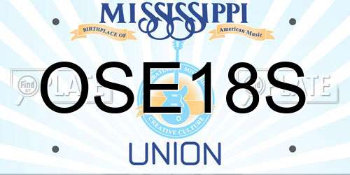 OSE18S Mississippi License Plate