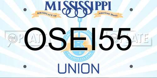 OSEI55 Mississippi License Plate