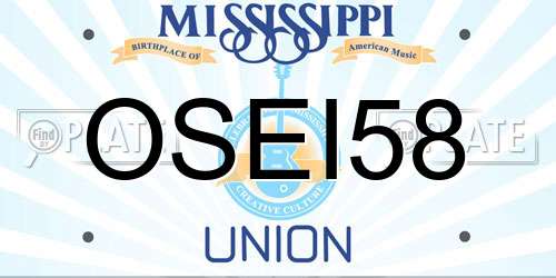 OSEI58 Mississippi License Plate