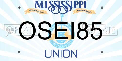 OSEI85 Mississippi License Plate
