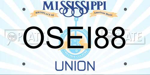 OSEI88 Mississippi License Plate