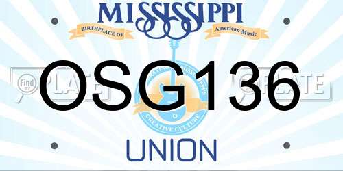 OSG136 Mississippi License Plate