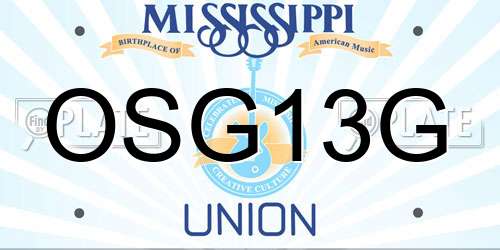 OSG13G Mississippi License Plate
