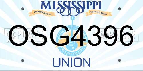 OSG4396 Mississippi License Plate