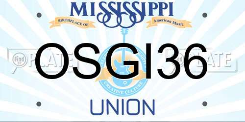 OSGI36 Mississippi License Plate