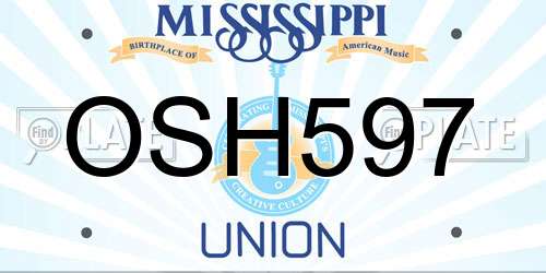OSH597 Mississippi License Plate