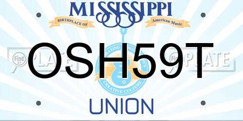 OSH59T Mississippi License Plate