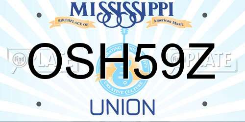 OSH59Z Mississippi License Plate