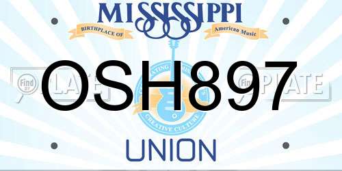 OSH897 Mississippi License Plate