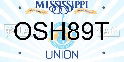 OSH89T Mississippi License Plate