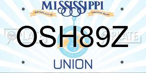 OSH89Z Mississippi License Plate