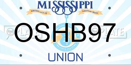 OSHB97 Mississippi License Plate