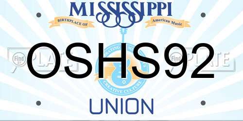 OSHS92 Mississippi License Plate