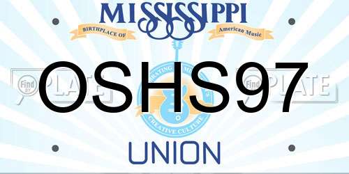 OSHS97 Mississippi License Plate