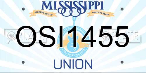 OSI1455 Mississippi License Plate