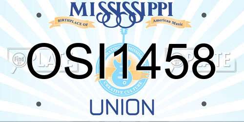 OSI1458 Mississippi License Plate