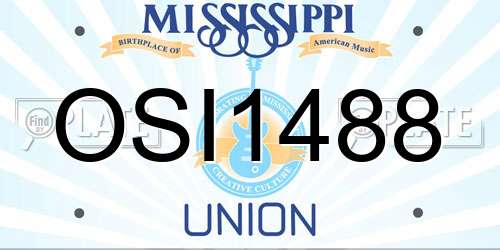 OSI1488 Mississippi License Plate