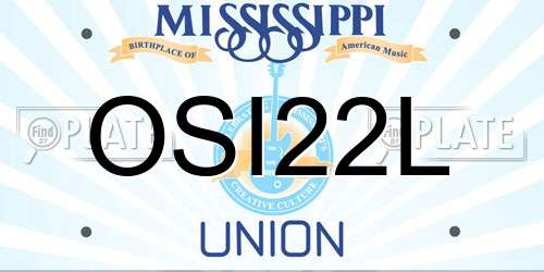 OSI22L Mississippi License Plate