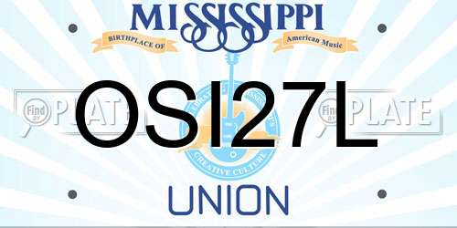 OSI27L Mississippi License Plate