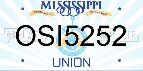 OSI5252 Mississippi License Plate