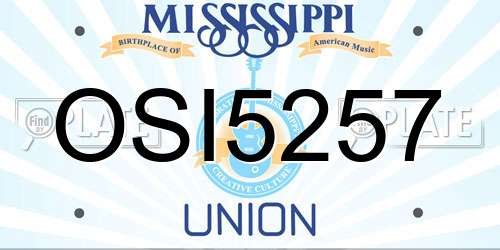 OSI5257 Mississippi License Plate