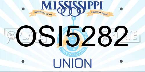 OSI5282 Mississippi License Plate