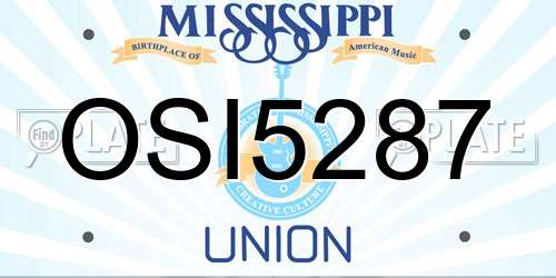 OSI5287 Mississippi License Plate