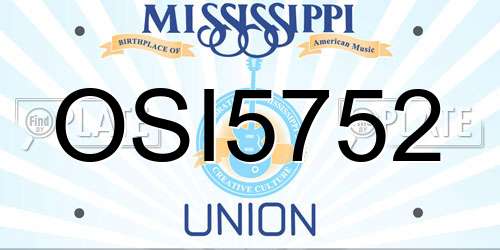 OSI5752 Mississippi License Plate
