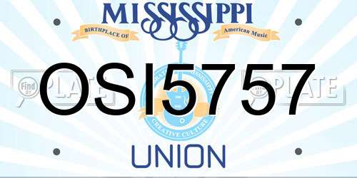 OSI5757 Mississippi License Plate
