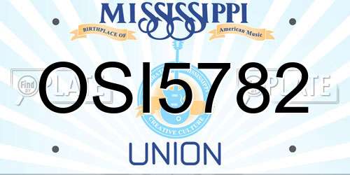 OSI5782 Mississippi License Plate