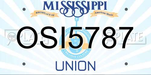 OSI5787 Mississippi License Plate