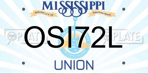 OSI72L Mississippi License Plate