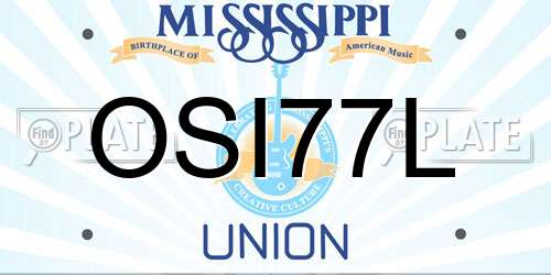 OSI77L Mississippi License Plate