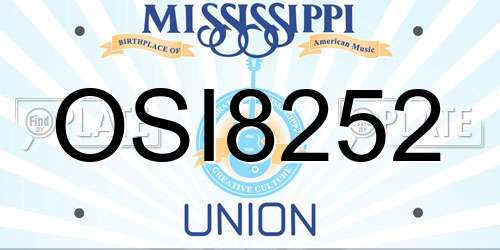 OSI8252 Mississippi License Plate