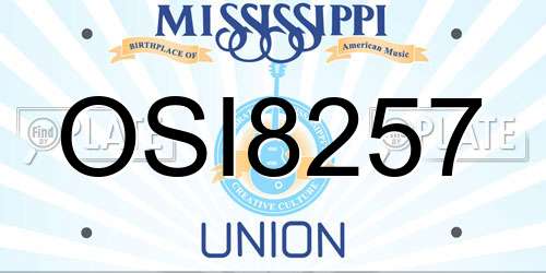 OSI8257 Mississippi License Plate