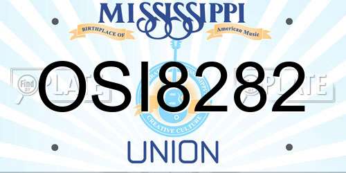 OSI8282 Mississippi License Plate