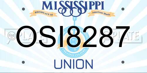 OSI8287 Mississippi License Plate