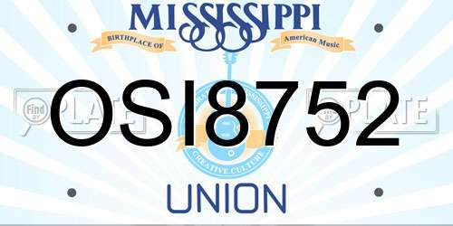 OSI8752 Mississippi License Plate