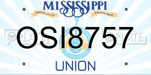 OSI8757 Mississippi License Plate