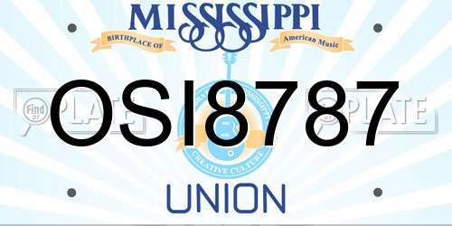 OSI8787 Mississippi License Plate