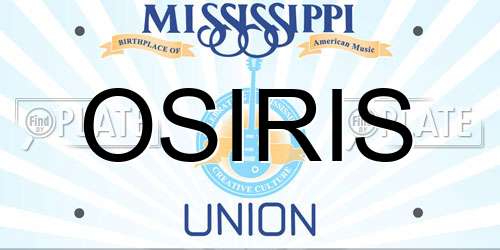 OSIRIS Mississippi License Plate
